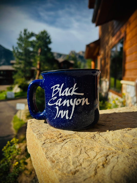 Blue & White Camping Mug